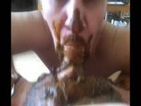 Poop Fetish Porn Tube - Sloppy scat blowjob gets nasty with lots of shit rubbing